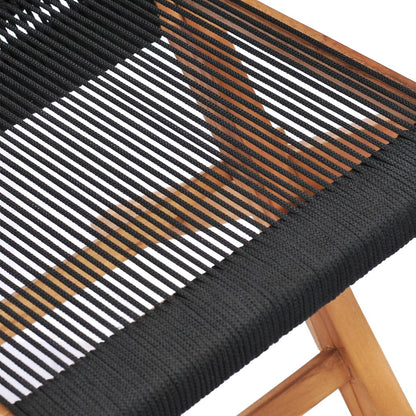 vidaXL Garden Chair | Set of 2 | Black with wooden frame