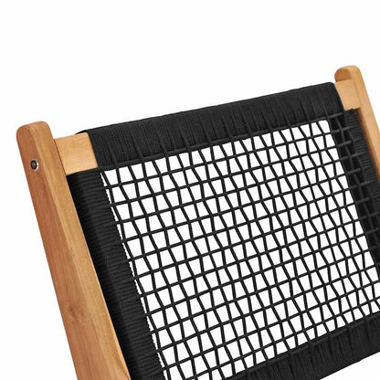 vidaXL Sun Lounger | Natural wood and black | Premium sanded teak hardwood