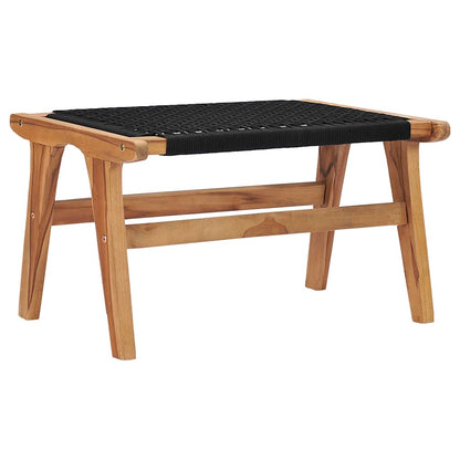 vidaXL Sun Lounger | Natural wood and black | Premium sanded teak hardwood