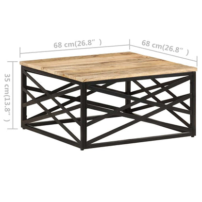 287364 vidaXL Coffee Table 68x68x35 cm Solid Mango Wood