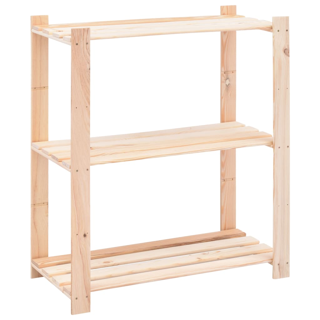 vidaXL 3-Tier Storage Racks 2 pcs 80x38x90 cm Solid Pinewood 150 kg