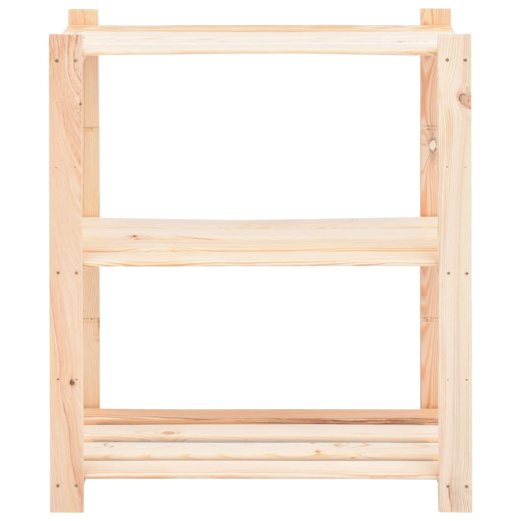 vidaXL 3-Tier Storage Racks 2 pcs 80x38x90 cm Solid Pinewood 150 kg