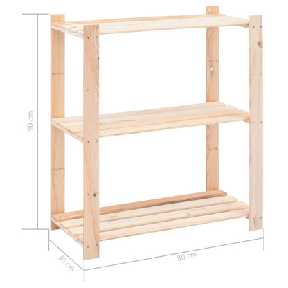vidaXL 3-Tier Storage Racks 10 pcs 80x38x90 cm Solid Pinewood 150 kg