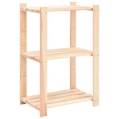 vidaXL 3-Tier Storage Racks 2 pcs 60x38x90 cm Solid Pinewood 150 kg