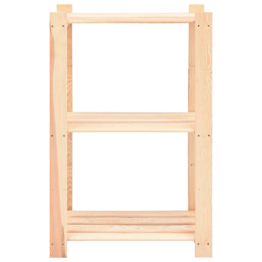 vidaXL 3-Tier Storage Racks 2 pcs 60x38x90 cm Solid Pinewood 150 kg
