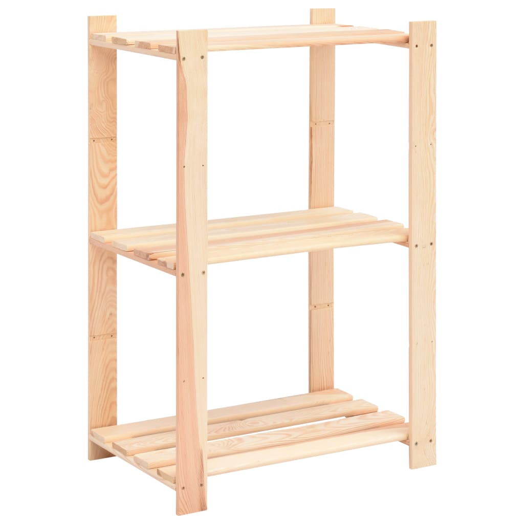 vidaXL 3-Tier Storage Racks 5 pcs 60x38x90 cm Solid Pinewood 150 kg