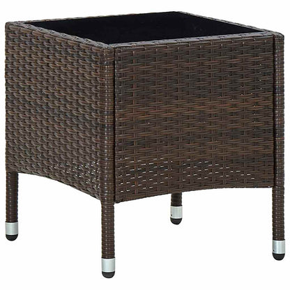45900 vidaXL Garden Table Brown 40x40x45 cm Poly Rattan