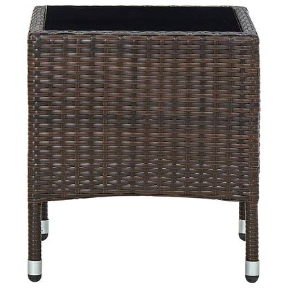 vidaXL Garden Table Brown 40x40x45 cm Poly Rattan
