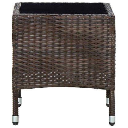 45900 vidaXL Garden Table Brown 40x40x45 cm Poly Rattan