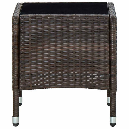 45900 vidaXL Garden Table Brown 40x40x45 cm Poly Rattan