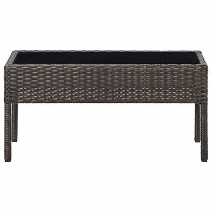 45903 vidaXL Garden Table Brown 75x40x37 cm Poly Rattan