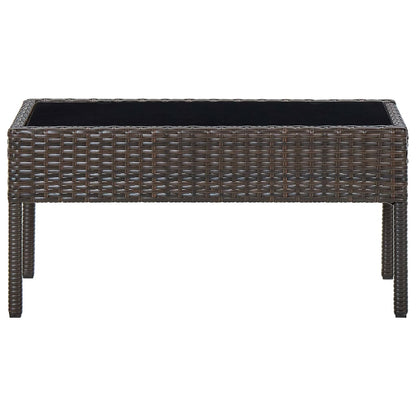 vidaXL Garden Table Brown 75x40x37 cm Poly Rattan