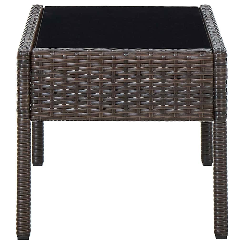 45903 vidaXL Garden Table Brown 75x40x37 cm Poly Rattan