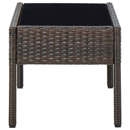 45903 vidaXL Garden Table Brown 75x40x37 cm Poly Rattan