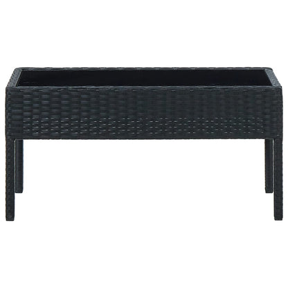 vidaXL Garden Table Black 75x40x37 cm Poly Rattan