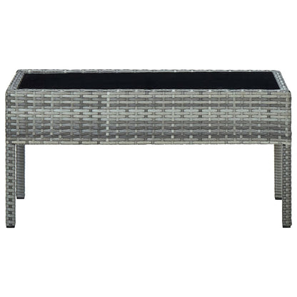 vidaXL Garden Table Grey 75x40x37 cm Poly Rattan
