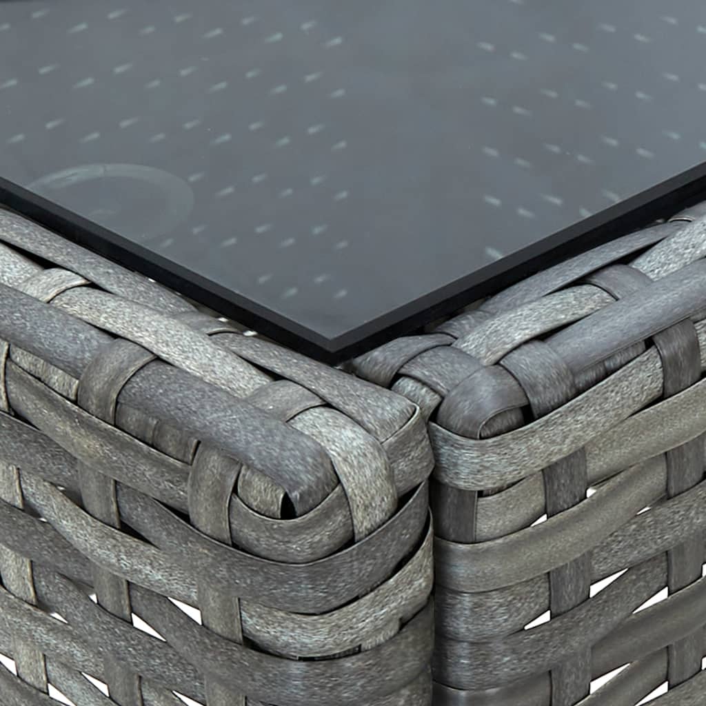 vidaXL Garden Table Grey 75x40x37 cm Poly Rattan