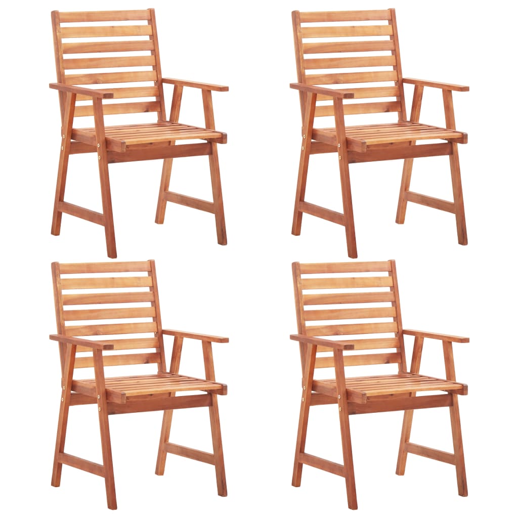 vidaXL Outdoor Chair | Set of 4 | Natural wood | Acacia wood