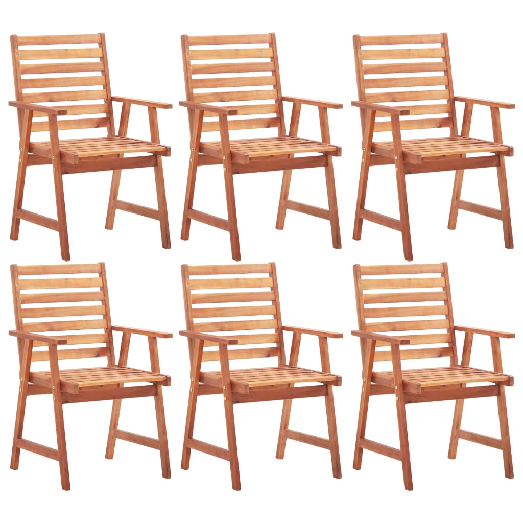 vidaXL Outdoor Chair | Set of 6 | Natural wood | Solid Acacia wood