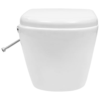 vidaXL Wall Hung Rimless Toilet with Bidet Function Ceramic White
