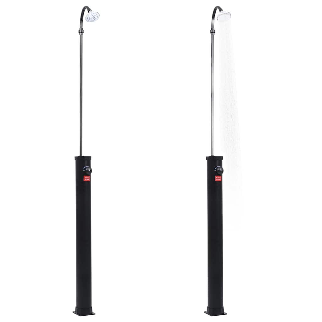 92295 vidaXL Garden Solar Shower Black 215 cm 8 L