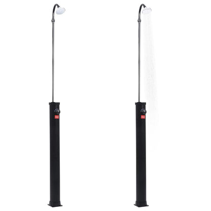 92295 vidaXL Garden Solar Shower Black 215 cm 8 L