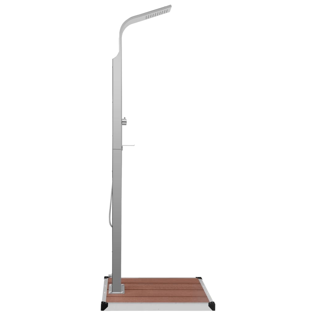 vidaXL Outdoor Shower with Tray WPC Stainless Steel