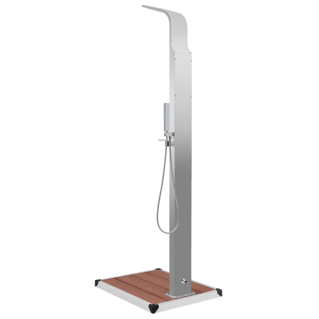 vidaXL Outdoor Shower with Tray WPC Stainless Steel