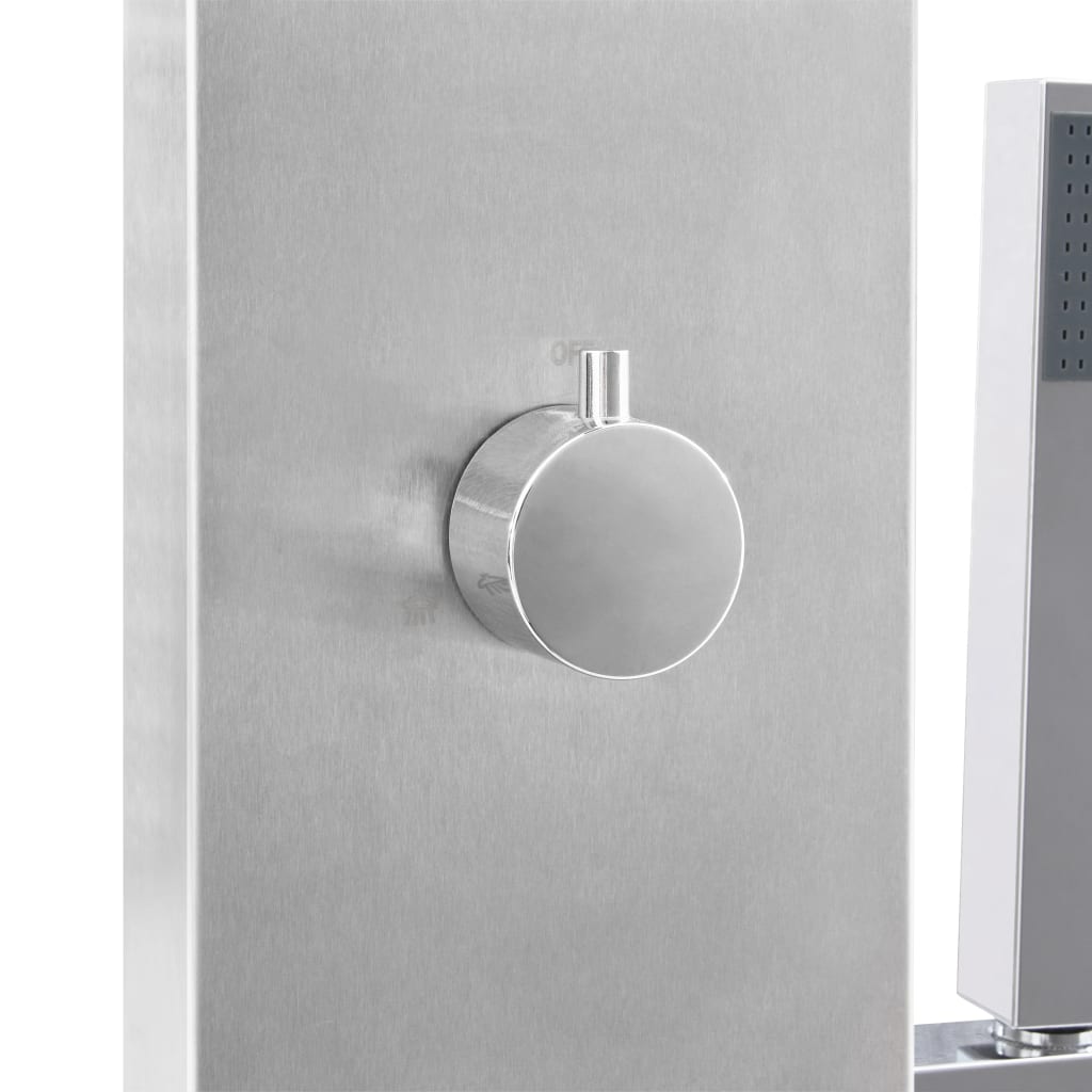 vidaXL Outdoor Shower with Tray WPC Stainless Steel