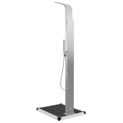 vidaXL Outdoor Shower with Tray WPC Stainless Steel