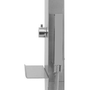 vidaXL Outdoor Shower with Tray WPC Stainless Steel