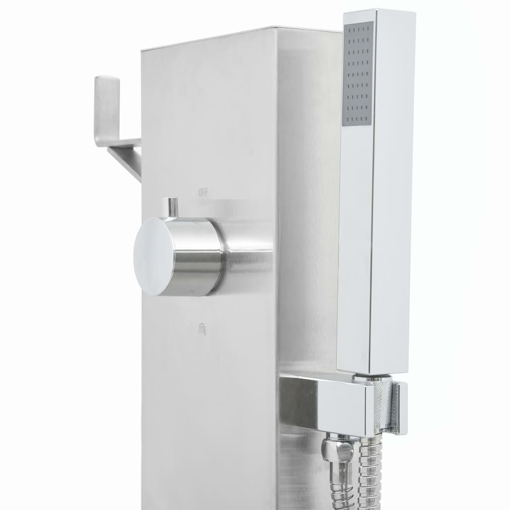 vidaXL Outdoor Shower with Tray WPC Stainless Steel