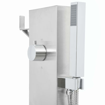 vidaXL Outdoor Shower with Tray WPC Stainless Steel