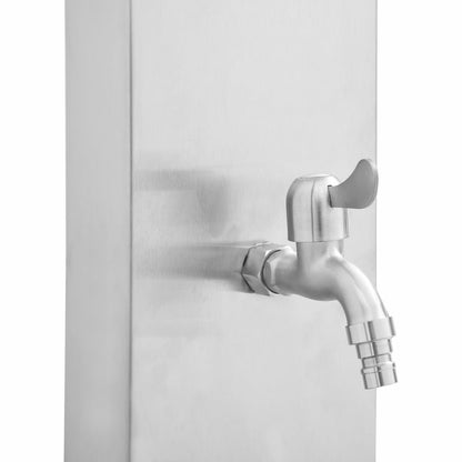 vidaXL Outdoor Shower with Tray WPC Stainless Steel
