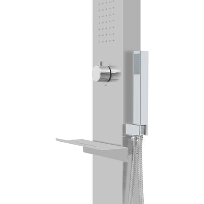 vidaXL Outdoor Shower with Tray WPC Stainless Steel