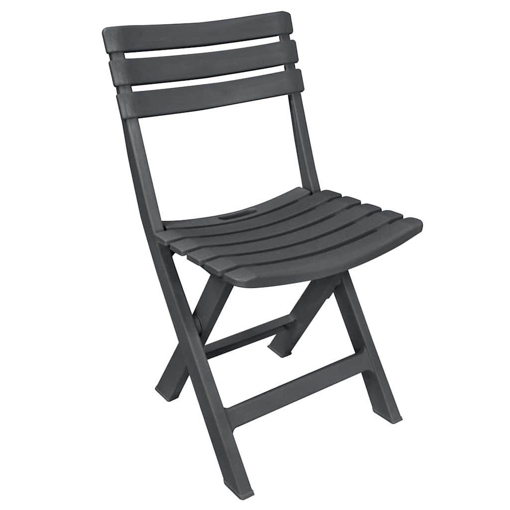 48753 vidaXL 3 Piece Folding Bistro Set Plastic Anthracite