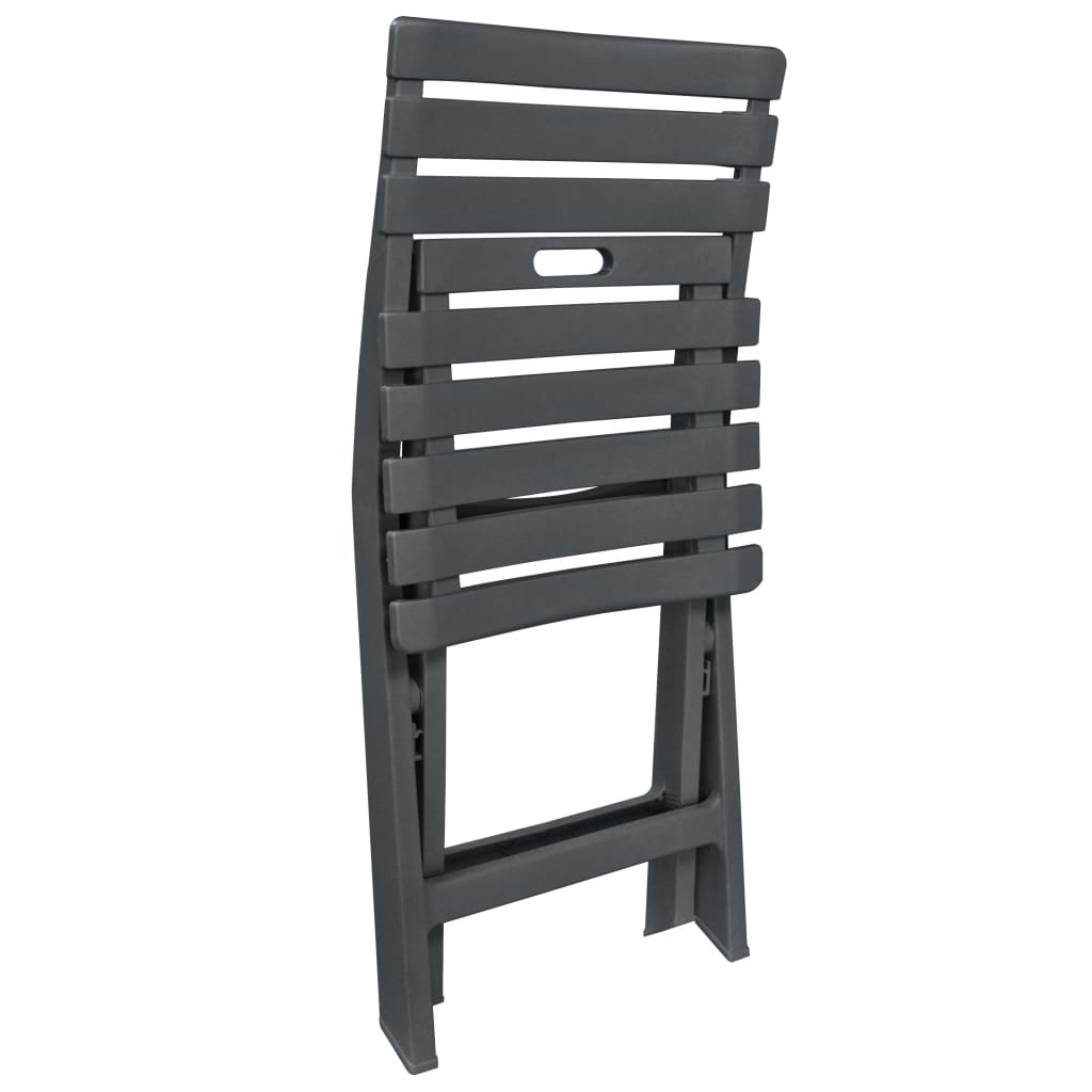 vidaXL Garden Bistro Set | Anthracite | Plastic | Compact | Foldable