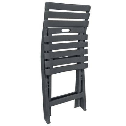vidaXL Garden Bistro Set | Anthracite | Plastic | Compact | Foldable