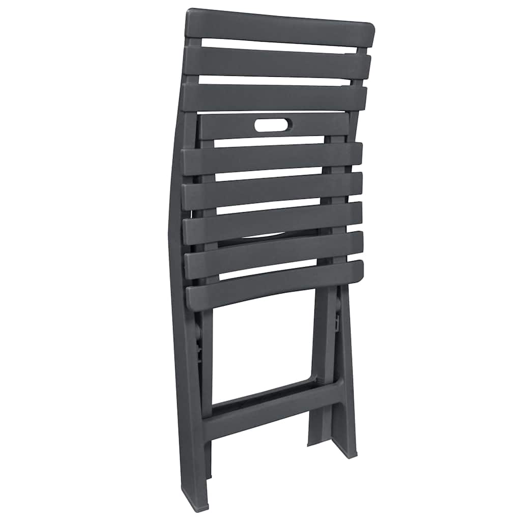 48753 vidaXL 3 Piece Folding Bistro Set Plastic Anthracite