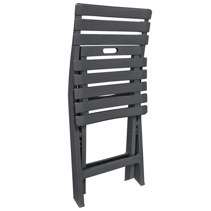 48753 vidaXL 3 Piece Folding Bistro Set Plastic Anthracite
