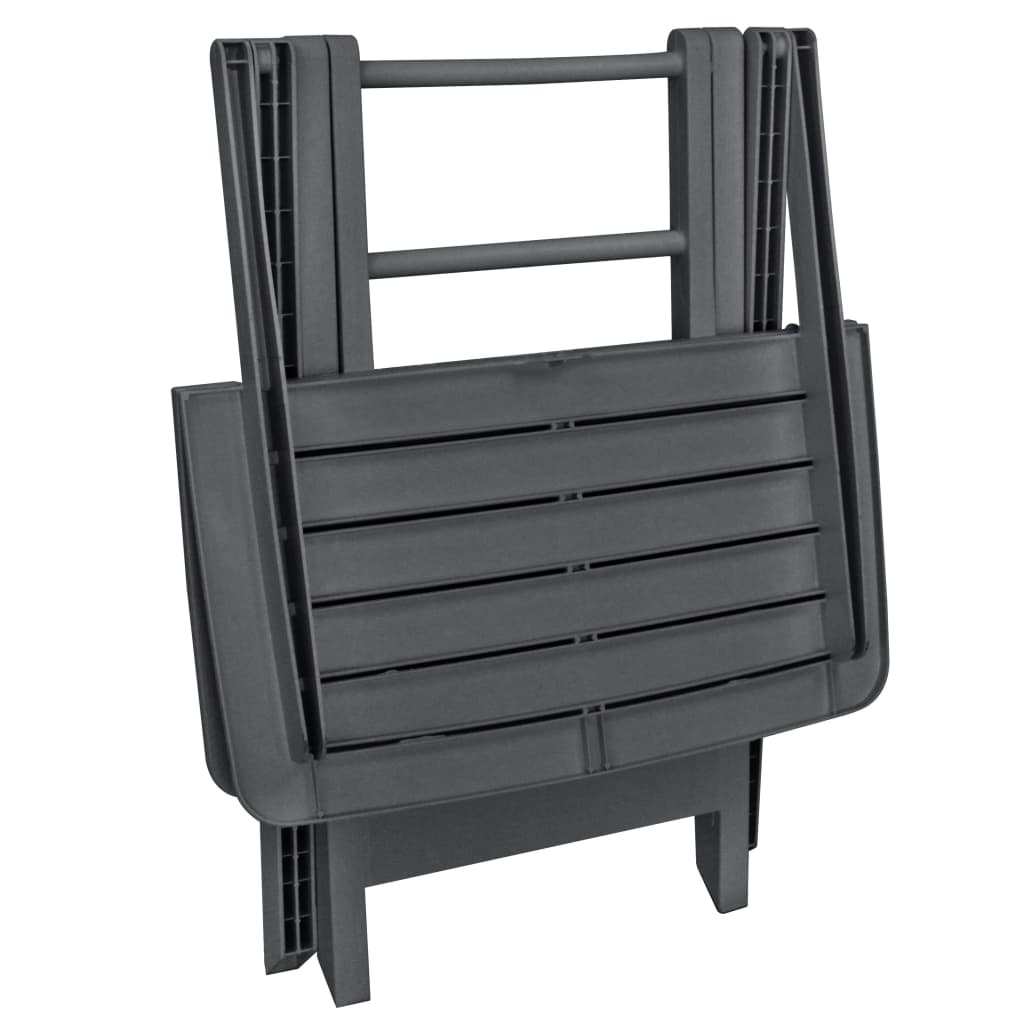 vidaXL Garden Bistro Set | Anthracite | Plastic | Compact | Foldable