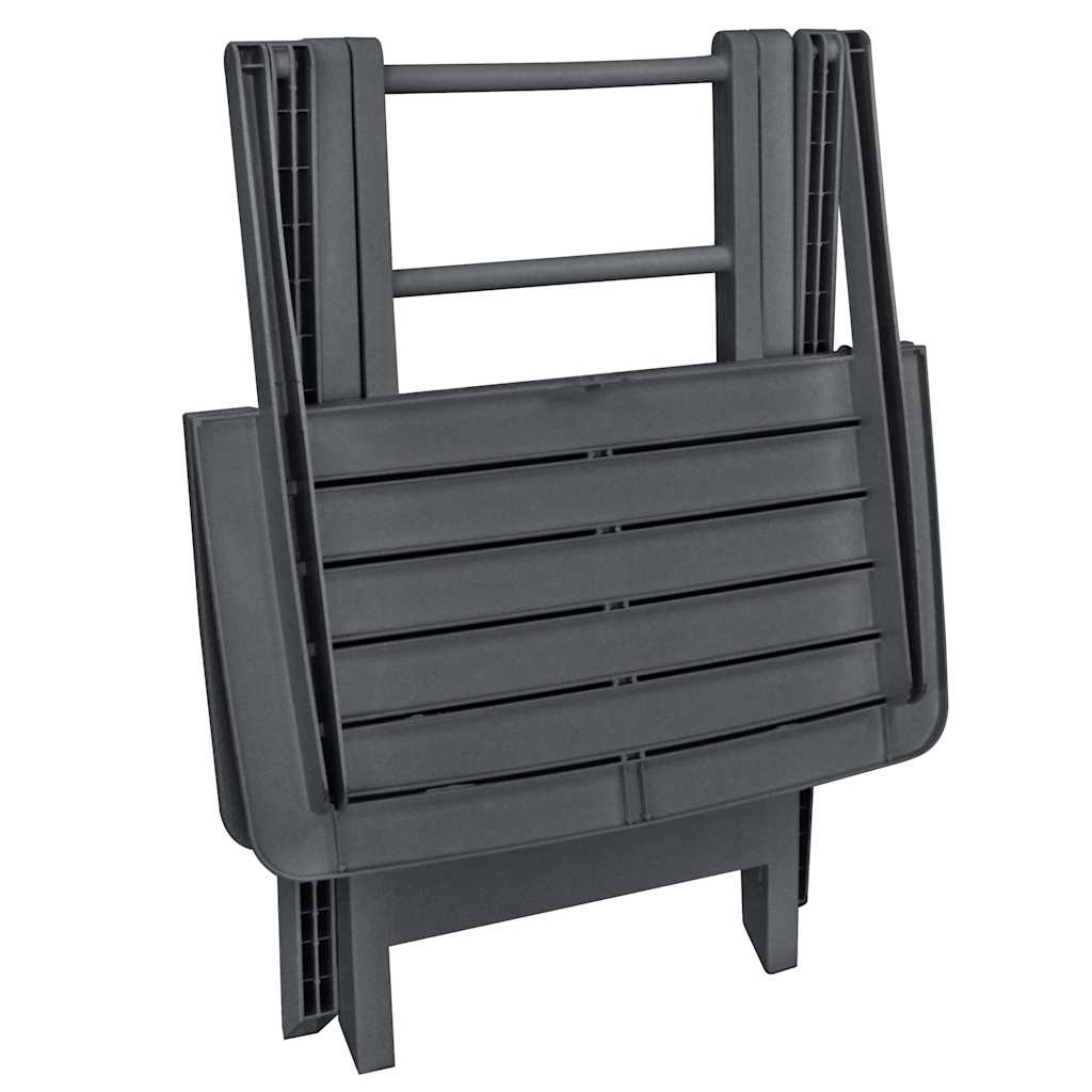 48753 vidaXL 3 Piece Folding Bistro Set Plastic Anthracite