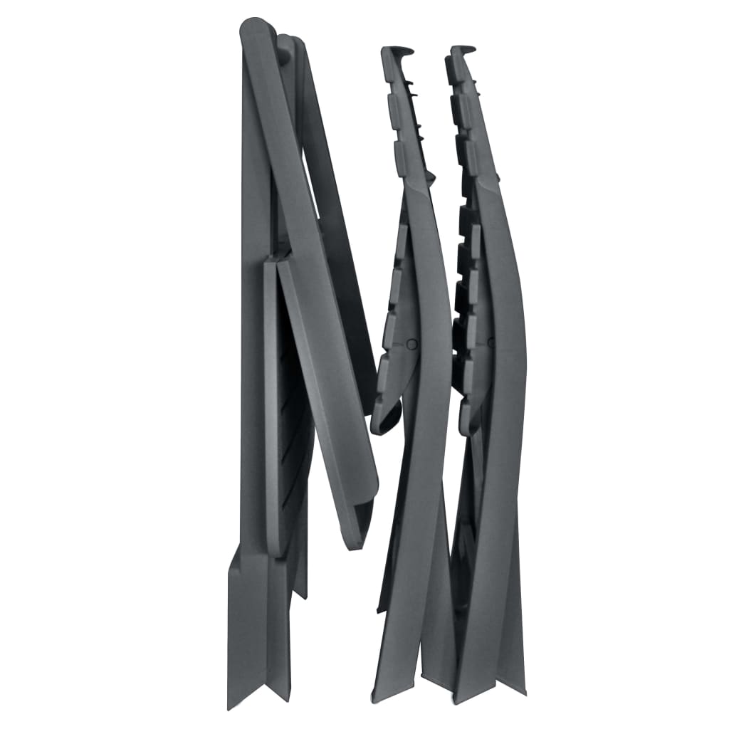vidaXL Garden Bistro Set | Anthracite | Plastic | Compact | Foldable
