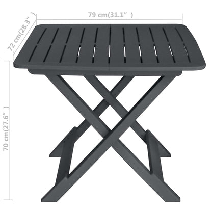 vidaXL Garden Bistro Set | Anthracite | Plastic | Compact | Foldable