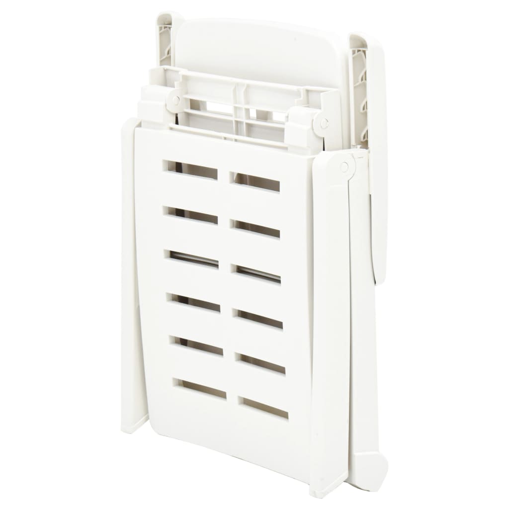 vidaXL Sunlounger | White | Plastic | Standard | Foldable | Folding Sun Lounger
