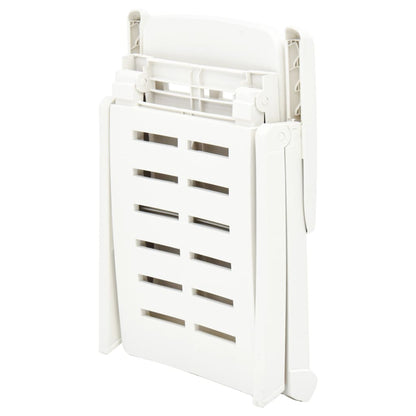 vidaXL Sunlounger | White | Plastic | Standard | Foldable | Folding Sun Lounger