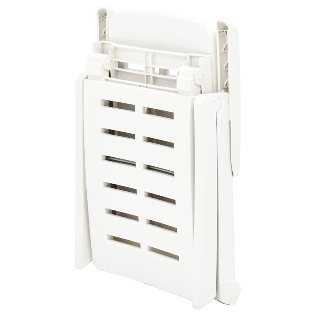 48754 vidaXL Folding Sun Lounger Plastic White