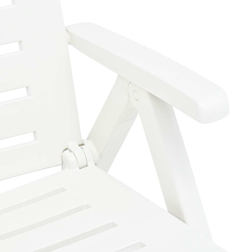 48754 vidaXL Folding Sun Lounger Plastic White