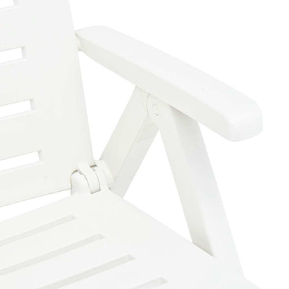 48754 vidaXL Folding Sun Lounger Plastic White
