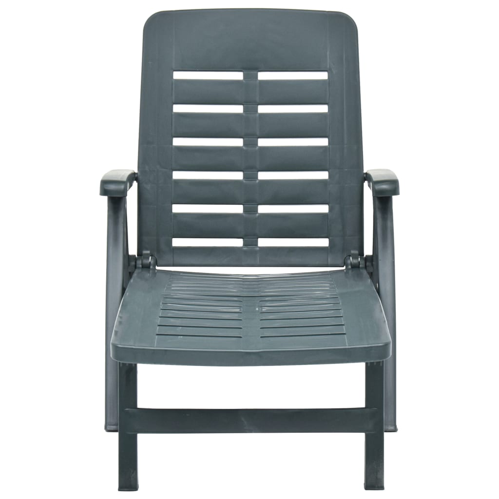 vidaXL Sunlounger | Green | Plastic | One-size | Foldable | Sun Lounger